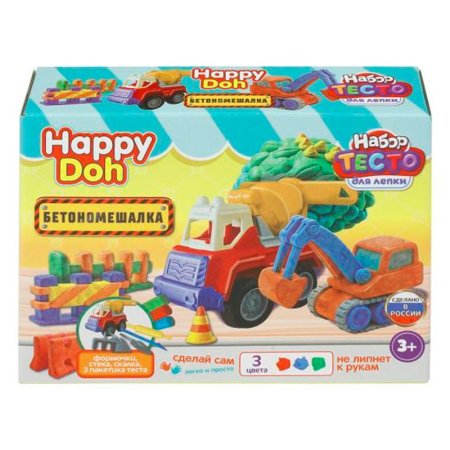 Набор для лепки с формочками БЕТОНОМЕШАЛКА, 24 см HAPPY DOH в кор.8шт 398695