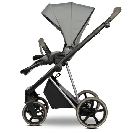 ROAN Коляска 2 в1 Sol короб + прогулка /цвет Blue Tea/руч.Cappuccino/к.Cappuccino(2 места)