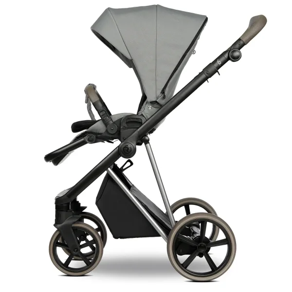 ROAN Коляска 2 в1 Sol короб + прогулка /цвет Blue Tea/руч.Cappuccino/к.Cappuccino(2 места)