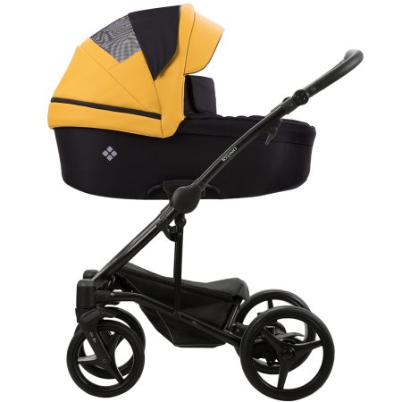 Bebetto Детская коляска 2 в 1 Torino / цвет 01 кремовый ткань/ экокожа / рама белая