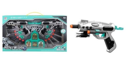 Abtoys Бластер Space Weapon в наборе с 10 мягкими пулями и мишенью / цвет серебристый