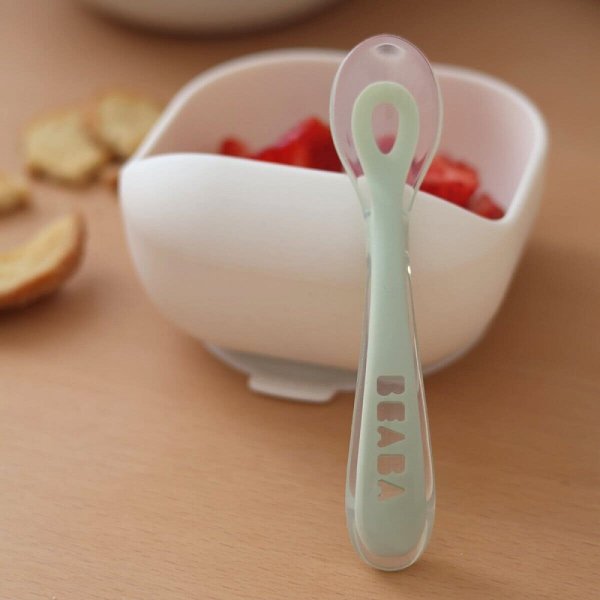 Ложка силиконовая, 8М+, в блистерной упаковке.  MIST GREEN 2ND AGE SILIC SPOON MIST GREEN
