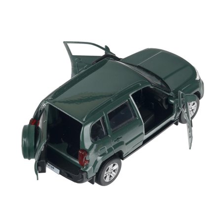 Машина металл LADA NIVA travel 12 см, двери, инерц, темно-зеленый, кор. Технопарк 415058