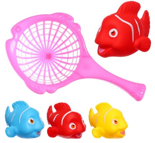 Крошка Я Набор резиновых игрушек для ванны «Рыбалка с цветными рыбками»