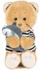 Maxi Toys Мягкая игрушка Колбаскин&Мышель Кот Колбаскин в Тельняшке с Акулой, 25 см