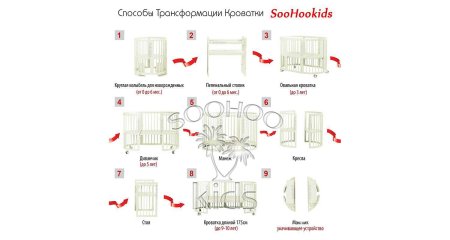SooHoo Овальная кроватка детская Sharm Platinum Plus/ цвет белый