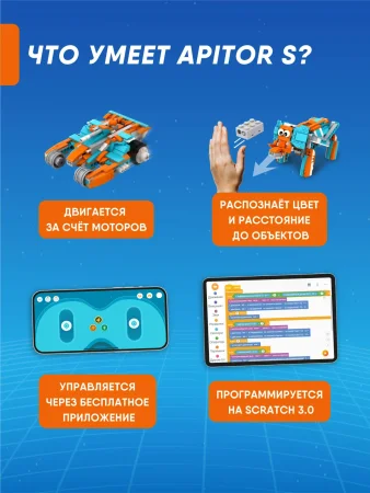 Программируемый конструктор Apitor Robot S 10в1. 