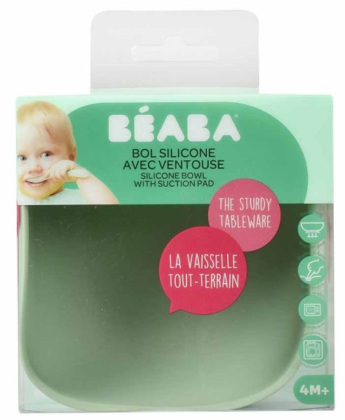 Beaba Тарелка из силикона Bol Silicone / цвет Sage Green (мятный)