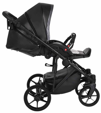 Pituso Коляска 2 в 1 Luna / цвет Silver Black (черная кожа)