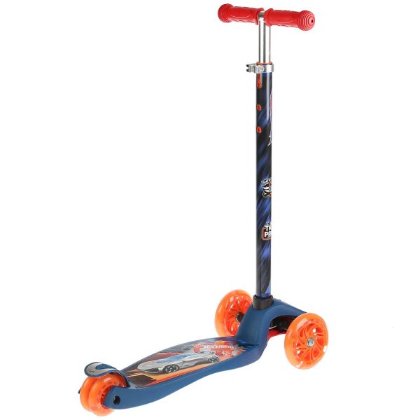 Hot wheels Самокат трехколесный 284634 / цвет сине-черный (принт)