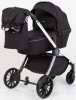 Farfello Коляска 3 в 1 Baby shell / цвет Black Silver Chrome (черный, рама серебро)
