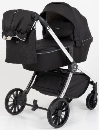 Farfello Коляска 3 в 1 Baby shell / цвет Black Silver Chrome (черный, рама серебро)