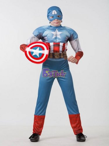 Батик Карнавальный костюм / Капитан Америка. Мстители / возраст на 7-8 лет / рост 122 см