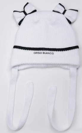 Orso Bianco Шапка на завязках / цвет белый-бензин