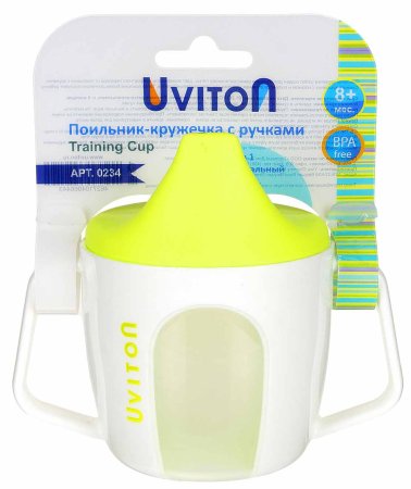 Uviton Обучающий поильник-чашка 2 в 1, 180 мл