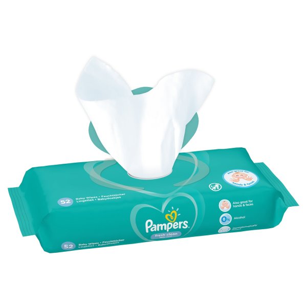 PAMPERS Детские влажные салфетки Fresh Clean 4х52 ПрепакКороб