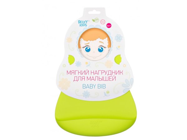 Roxy-Kids Нагрудник Roxy мягкий / зелёный