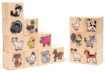 Анданте Набор кубиков "На ферме", 16 штук