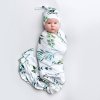 Adam Stork Пеленальное одеяло трикотажное Eucalyptus / цвет белый, зеленый