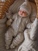 К-кт 3пр.:Комбинезон с кап.+Шапка+Пинетки цв.Св.Бежевый (3-6 мес)