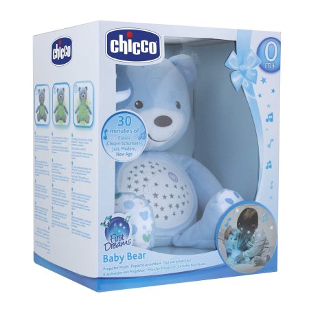 Chicco Мишка мягкий музыкальный / цвет голубой