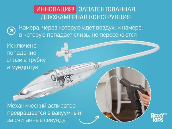 Roxy-Kids Аспиратор назальный с адаптером для пылесоса Dr.Bunny