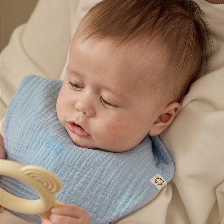 Слюнявчики муслиновые BUBA KIDS, 3 шт., Синяя пастель/Нежно-голубой/Сливочный