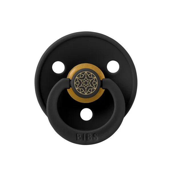 Пустышка латексная BIBS Colour - Layl - Black/Gold, 0+ месяцев.