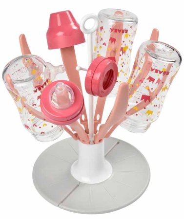 Beaba Сушка для бутылок Flower foldable draining rack / цвет pink (розовый)