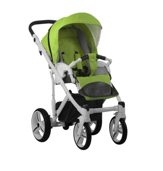 Bebetto детская коляска 2 в 1 Magnum 193 цвет зеленый,рама белая
