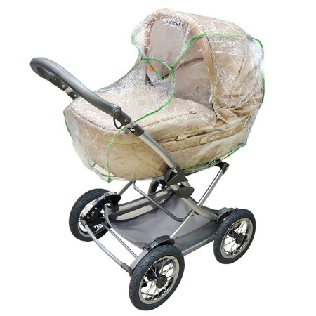 Дождевик для коляски-люльки и коляски-трансформер из ПВХ с окном-прорезью (универсальный)
