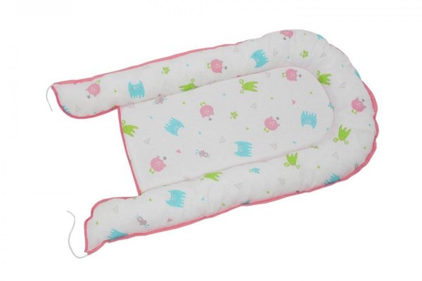 Бортик детский Гнездышко Polini kids Монстрики, розовый