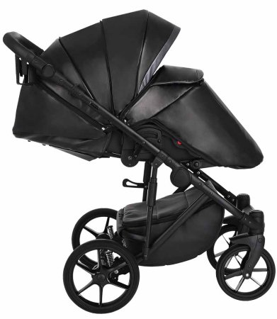 Pituso Коляска 2 в 1 Luna / цвет Silver Black (черная кожа)