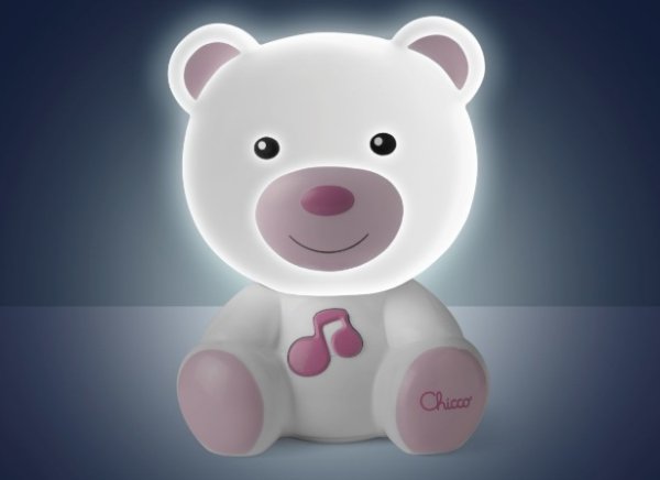 Chicco Ночник Медвежонок Dreamlight / цвет розовый