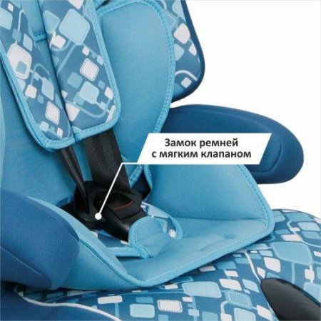 Автокресло Siger Art Прайм Isofix (9-36 кг) / геометрия синий