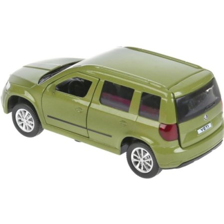 Технопарк Металлическая модель Skoda Yeti, 12 см, открывающиеся  двери, багаж, инерция / зеленый