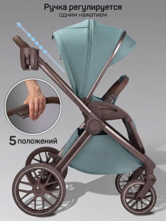 Коляска,экокожа 2в1 Motus Premium Ecco Exclusive (лагуна)