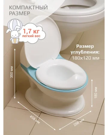 Горшок-унитаз с ушками и МЭ Kidwick МП (991008 белый/зеленый)