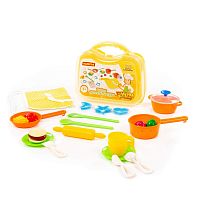 Полесье Набор детской посуды в чемоданчике среднего размера, 28 элементов / цвет желтый					