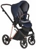 Roan Коляска 2 в 1 Sol Luxury / цвет Mystic Blue (синий, рама розовое золото, ручка темно-коричневая)