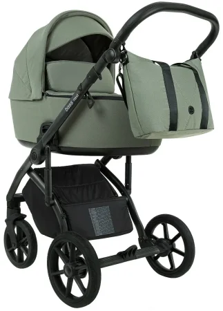 ROAN Коляска 2 в1 Bass Next короб+прогул.(2 места) (Sage Green/Black/руч.Black)