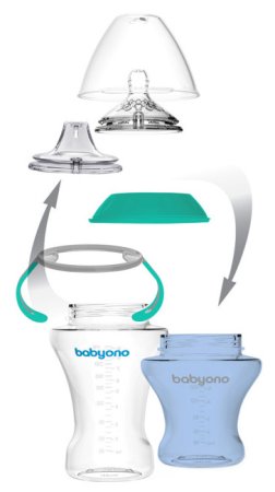 BabyOno Поильник-непроливайка Natural Nursing, 180 мл / цвет фуксия-красный