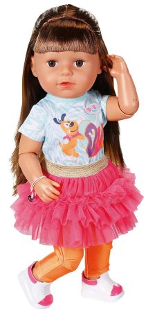 Baby born Кукла Cестричка Брюнетка 2.0, 43 см