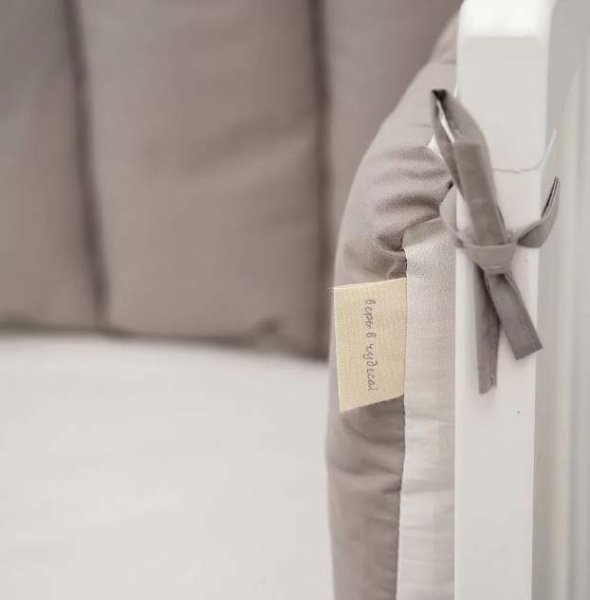 Lappetti Комплект для прямоугольной кроватки "Organic baby cotton", 6 предметов / цвет бежевый