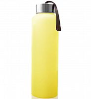 EveryDay Baby Стеклянная бутылочка для воды с защитным силиконовым покрытием, 400 мл / желтый 
