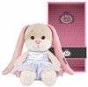Maxitoys Мягкая игрушка Jack&Lin, Зайка Лин в голубом платье с розовыми цветами, 25 см