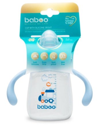 Baboo Поильник-непроливайка с силиконовым носиком Transport, 260 мл / цвет голубой