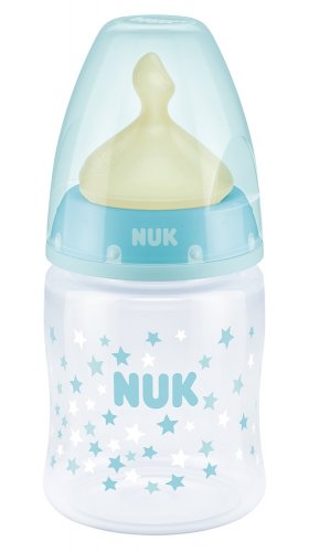 NUK First Choice Plus Бутылочка 150 мл латексная соска, среднее отверстие M, 0-6 месяцев
