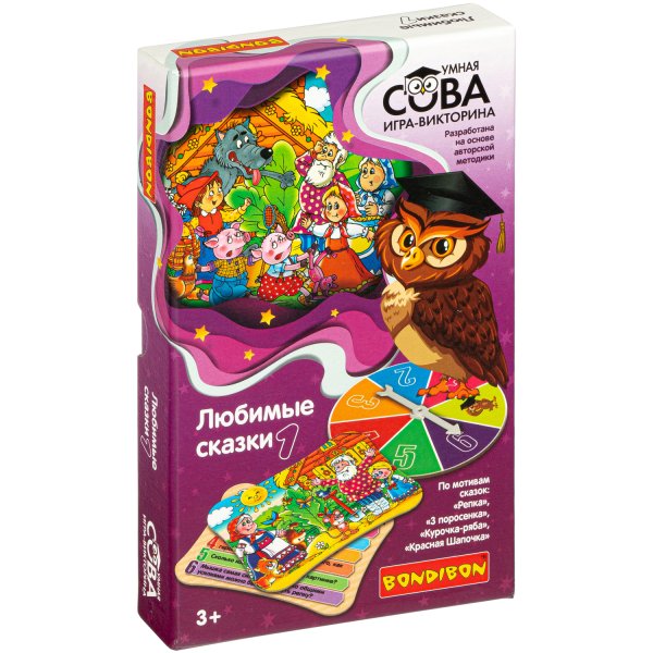 Фото товара Bondibon Игра-викторина Умная Сова Любимые сказки Bondibon