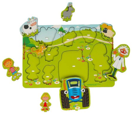 Буратино Деревянная рамка-вкладыш «Синий Трактор»